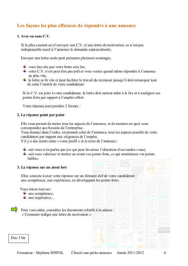 Répondre à une annonce