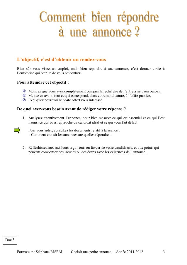 Lettre De Motivation Reponse A Une Annonce Rh