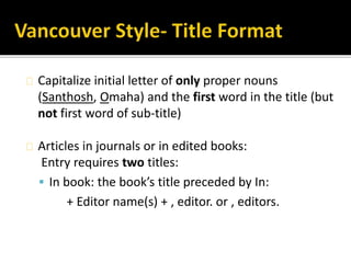 vancouver style of referencing | PPTX