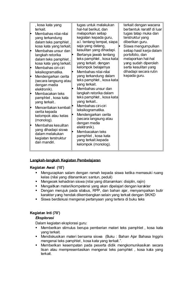 RPP BAHASA INGGRIS XII SMT 1 2013