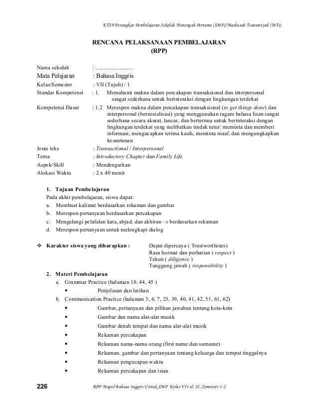 letter bahasa inggris smp rpp bahasa inggris kelas 7 smp m ts letter bahasa inggris smp rpp bahasa inggris kelas 7 smp m ts