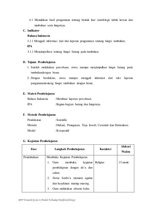  RPP  Kelas  4  Tema 3 Subtema 1 Pembelajaran 5