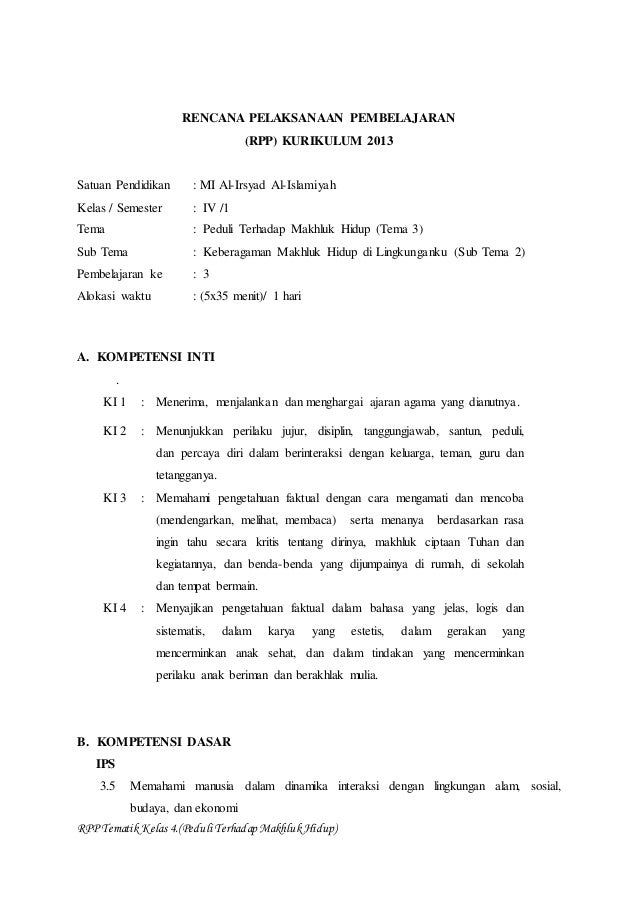 Tematik Kelas 4 Tema 3 Subtema 2 Pembelajaran 3