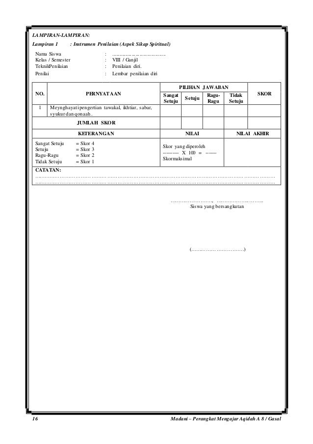 Rpp Aqidah Akhlak kelas 8