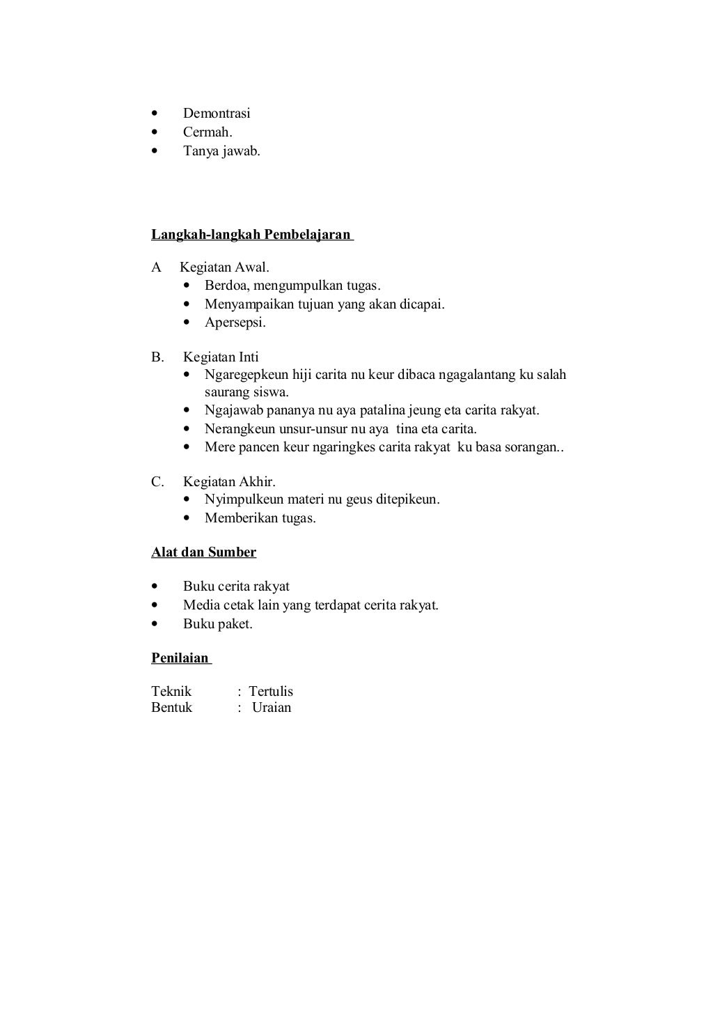 Rpp SD Bahasa sunda kelas 15