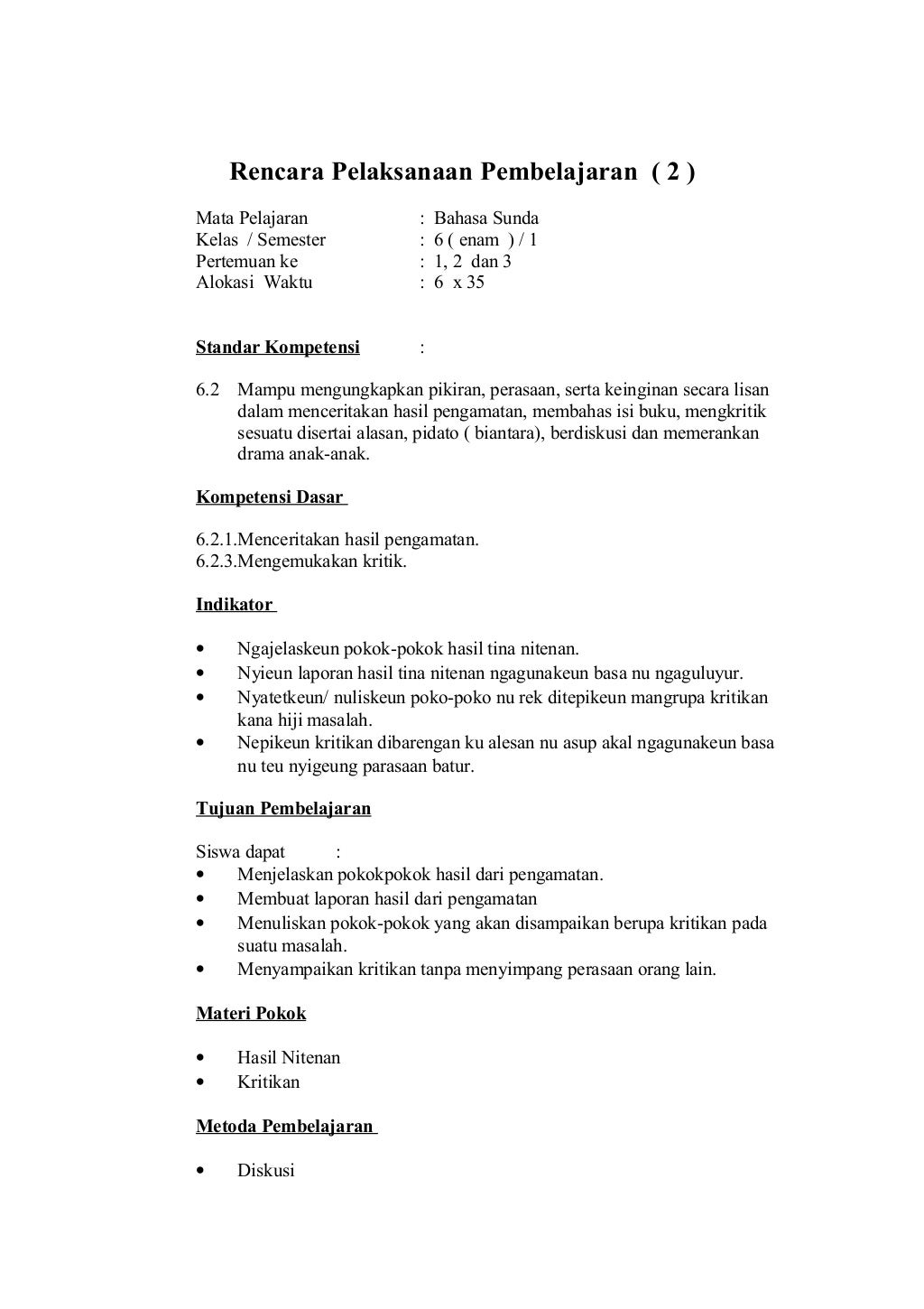 Rpp SD Bahasa sunda kelas 15