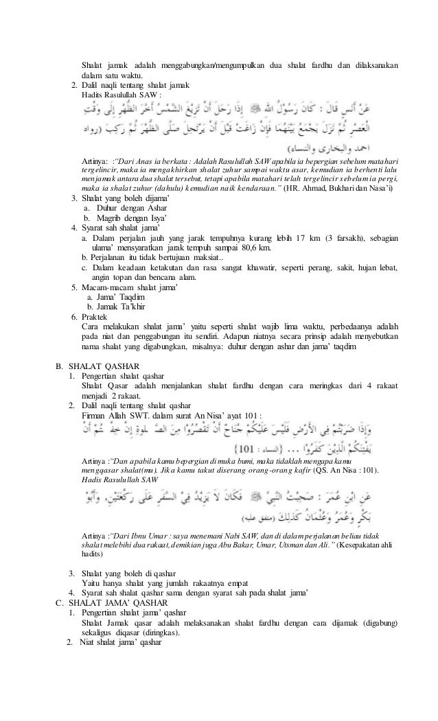Rpp Bab 11 Shalat Jamak Dan Qashar