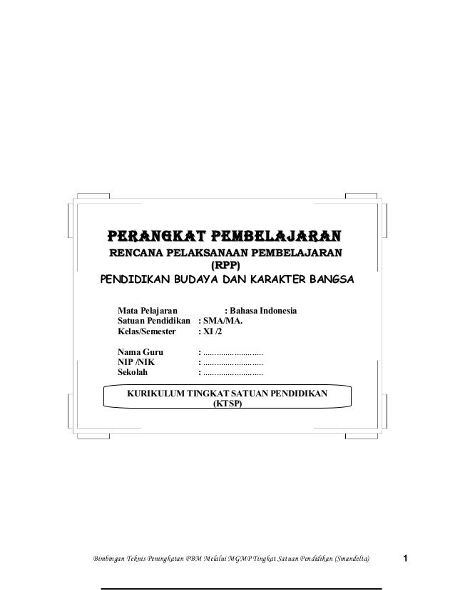 Rpp Bahasa Indonesia Kelas Xi Smt 2