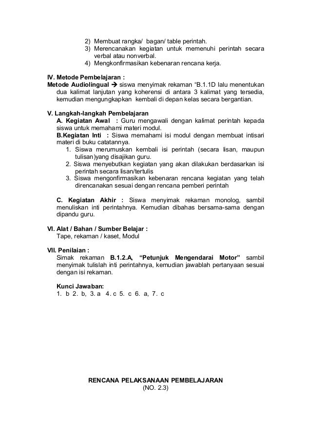 Rpp Bhs Indonesia Smk