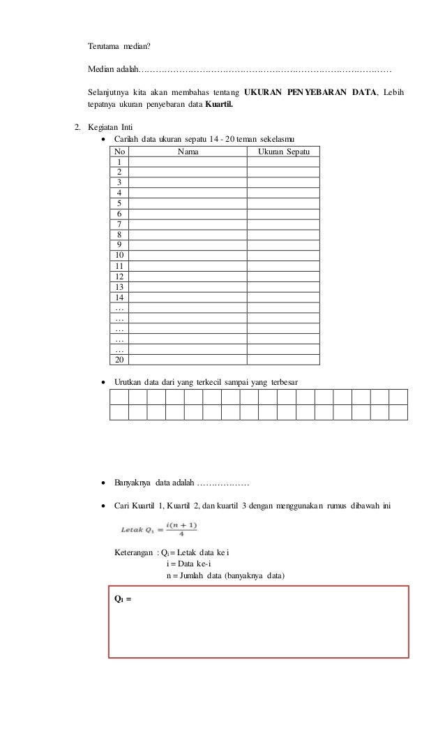 Rpp Kuartil Data Tunggal