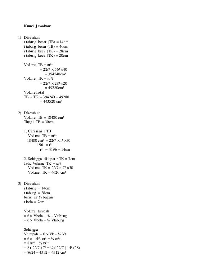 Rpp Volume Tabung