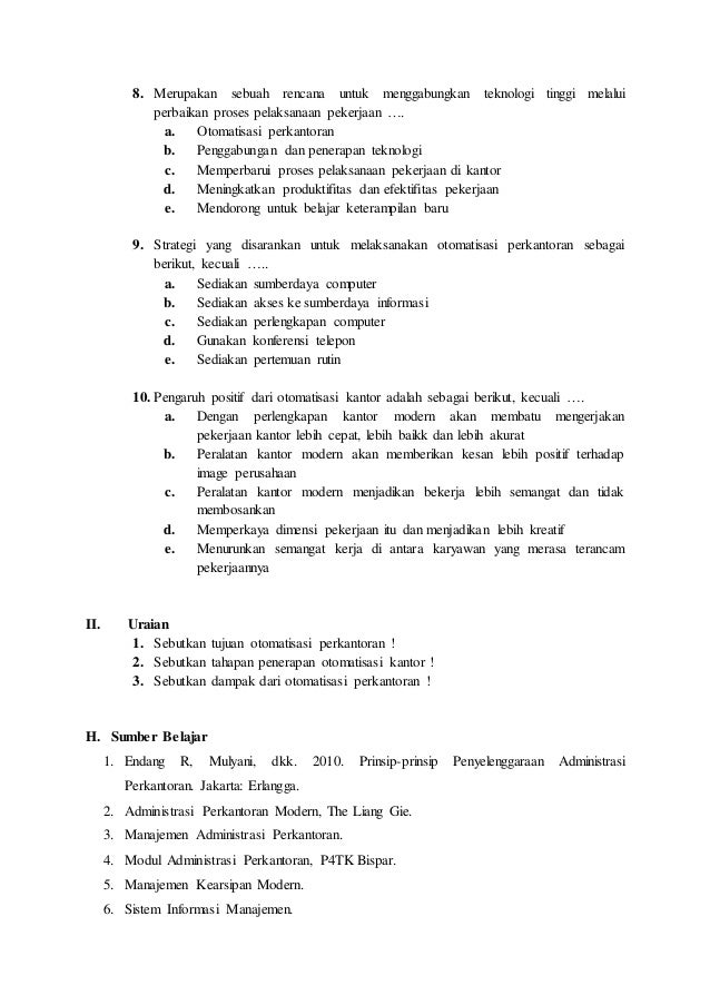 Sebutkan Tujuan Dari Teknologi Perkantoran