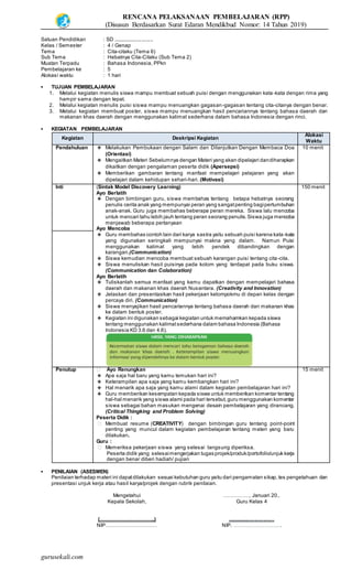 RPP 1 Lembar Kelas 4 Tema 6.docx