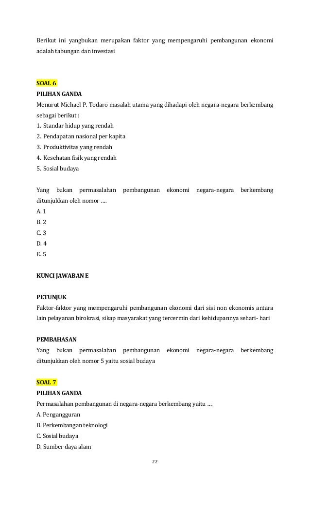 Soal Pilihan Ganda Ekonomi Guru Paud