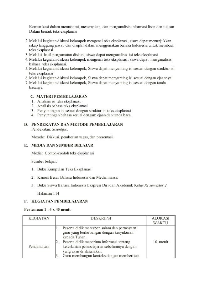 RPP Bahasa Indonesia KD 3.3 Teks Eksplanasi RPP Bahasa Indonesia KD 3.3 Teks Eksplanasi