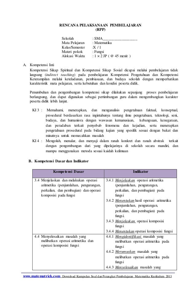Rpp 4 Komposisi Fungsi 1