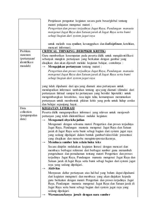 Rpp 4 Bumi Sebagai Ruang Kehidupan