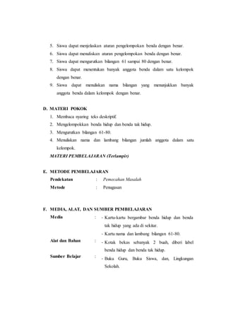 Contoh RPP Kelas I Semester 2 Kurikulum 2013 | DOCX
