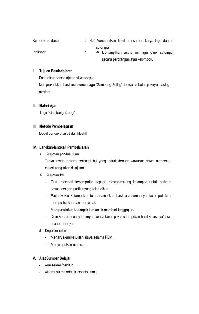 Not Lagu Gambang Suling Belajar