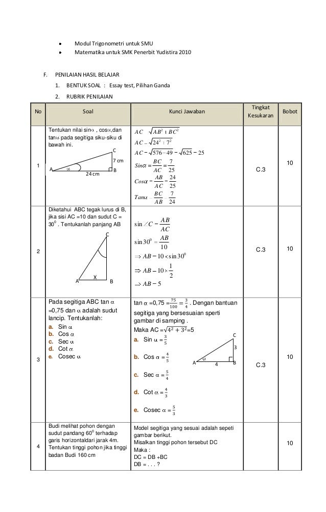 Rpp 7 1 perbandingan trigonometri