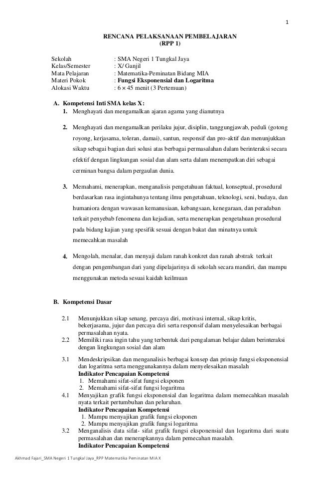 Rpp Bab 1 Kelas X Peminatan Rpp Bab 1 Kelas X Peminatan