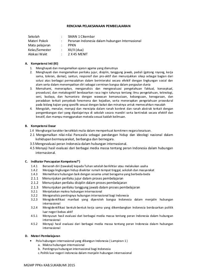 Rpp Bab 5 Ppkn Sma Kelas Xii Kurnas