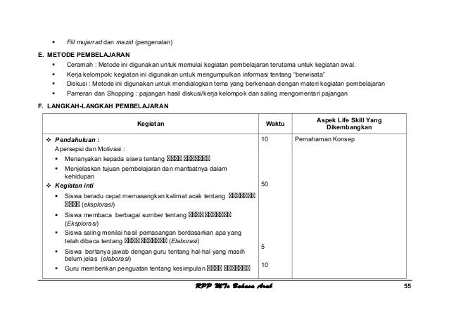 Rpp bahasa arab m ts kelas 9 semester 1
