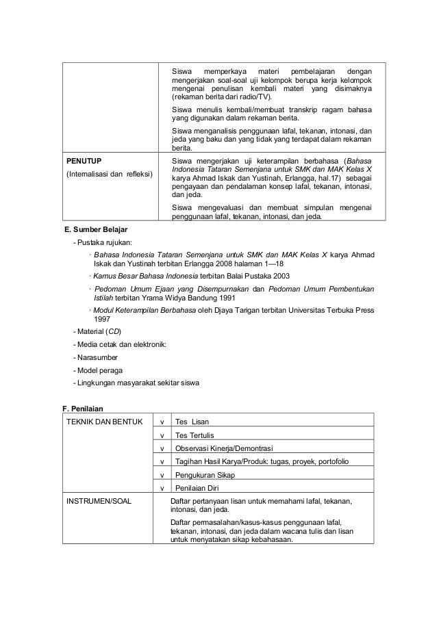 Rpp bahasa indonesia_smk_kelas_1