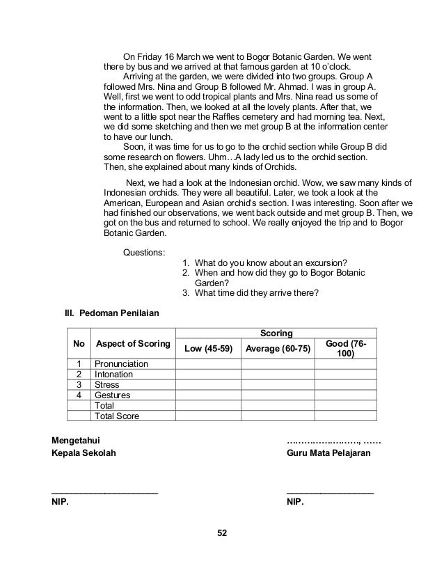 Rpp Bahasa Inggris Recount Text.Rpp Bahasa Inggris Sma Ma 