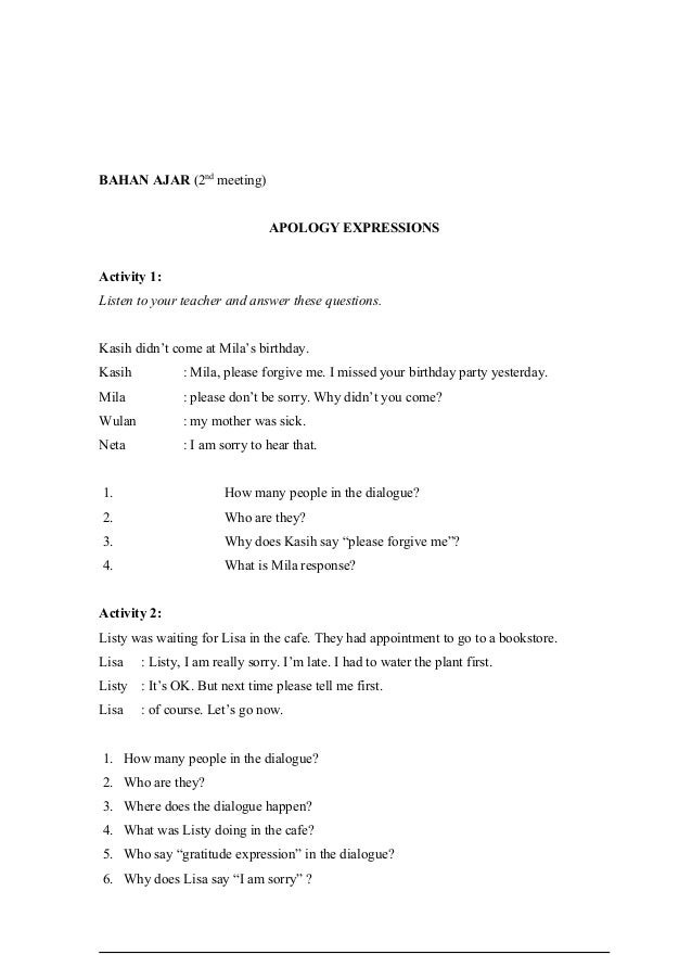 Rpp Bahasa Inggris Smp Gratitude Expressions Form Listening Skill