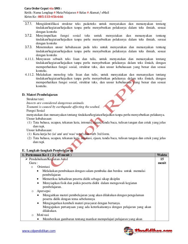 Rpp bahasa inggris wajib kurikulum 2013 kelas xi semester 2