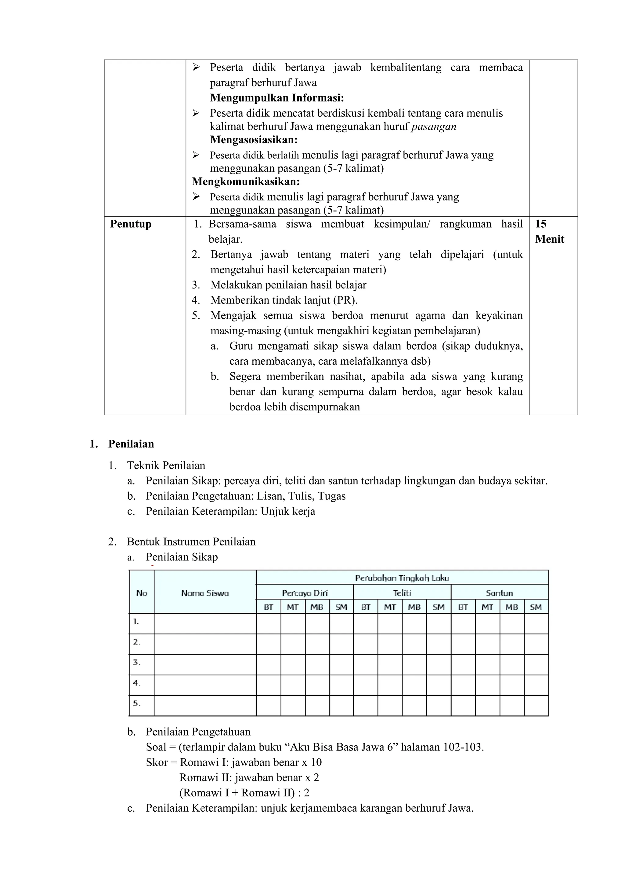 Rencana Pelaksanaan Pembelajaran BAHASA JAWA TEMA 7 SIIPP.docx
