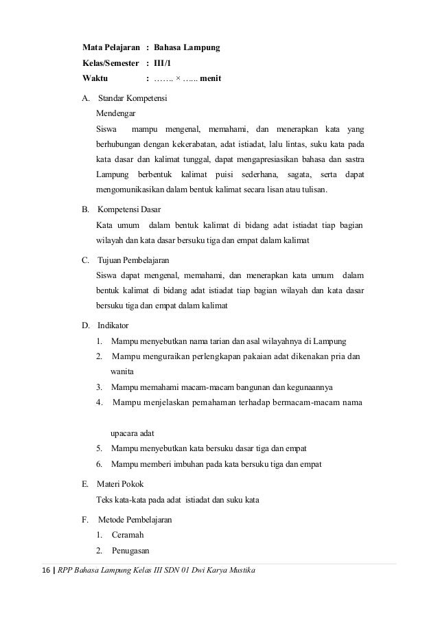 Soal Bahasa Lampung Kelas 6 Guru Galeri