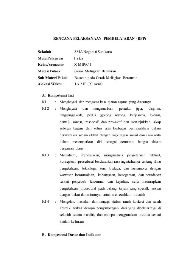 Rpp Besaran Pada Gerak Melingkar