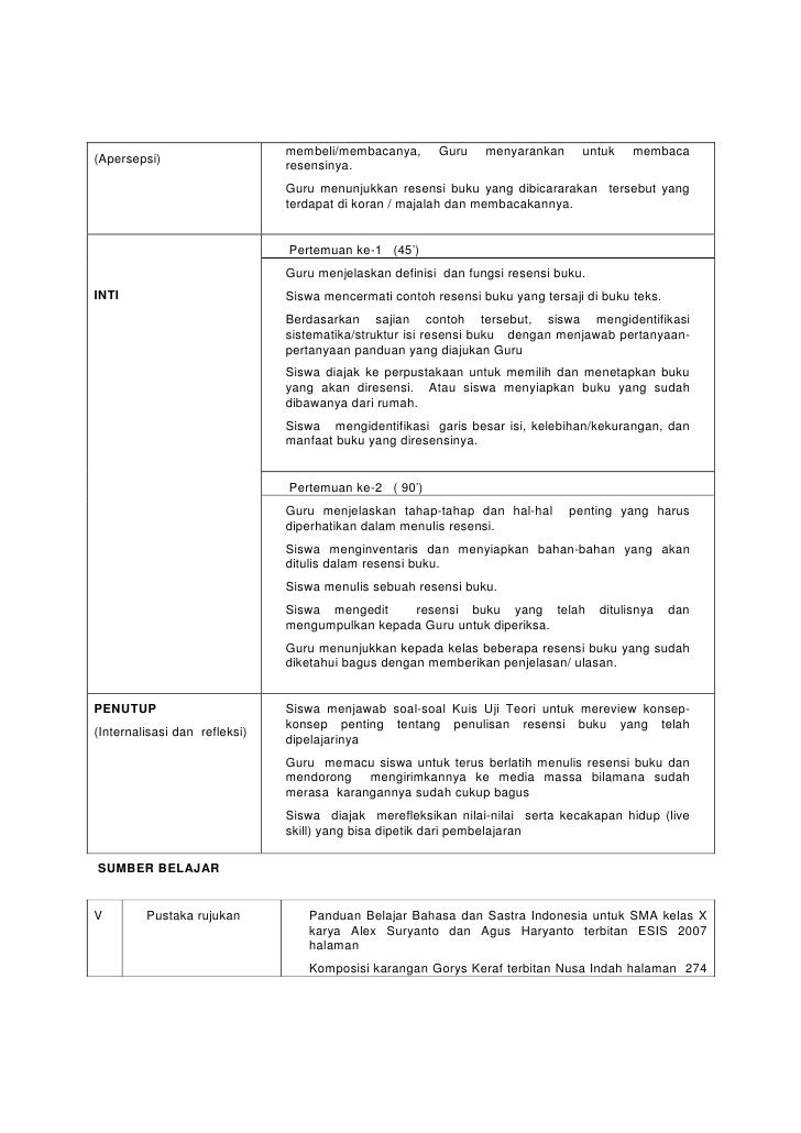 RPP Bahasa Indonesia XII/1