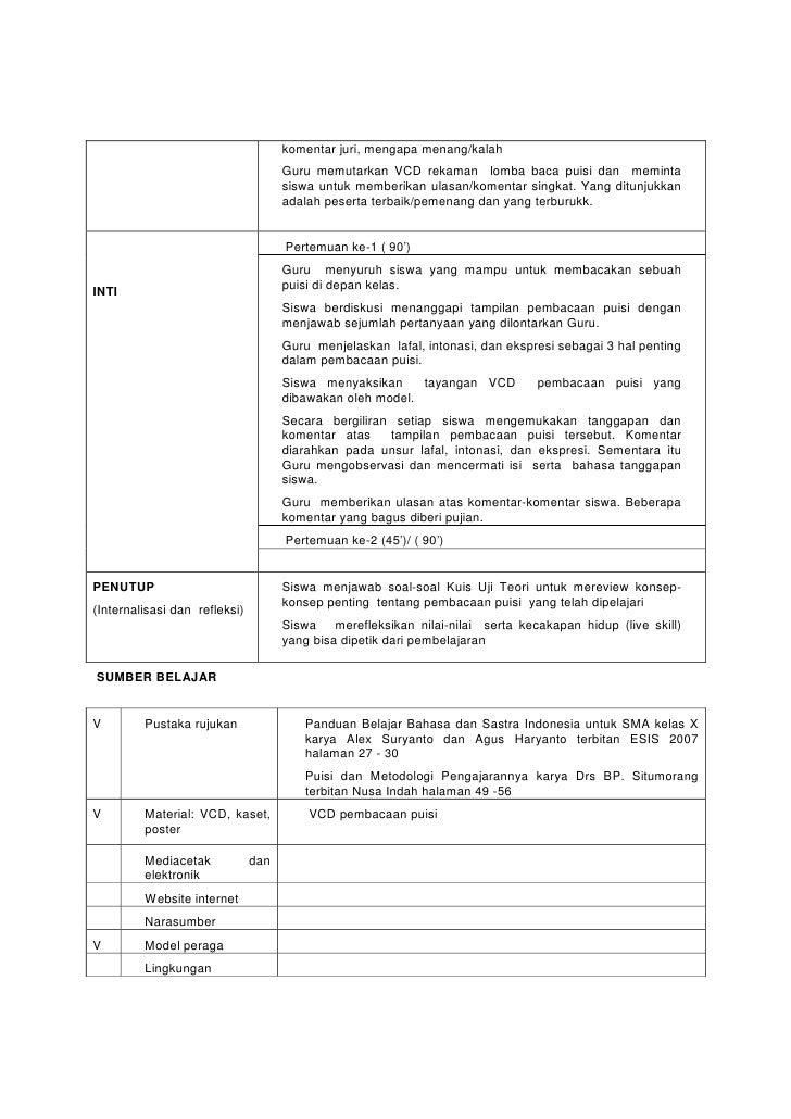 RPP Bahasa Indonesia XII/1