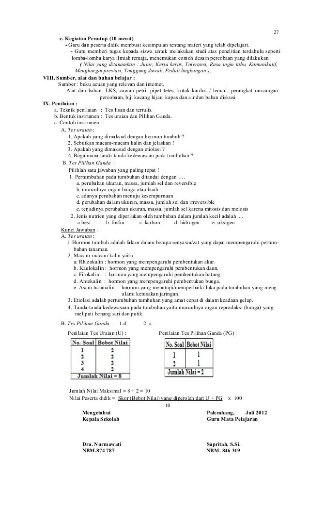 RPP Biologi Kelas XII Semester I