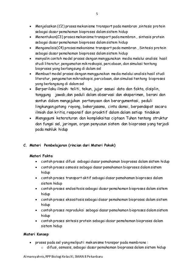 Contoh Laporan Biologi Mekanisme Transpor Membran - Contoh 
