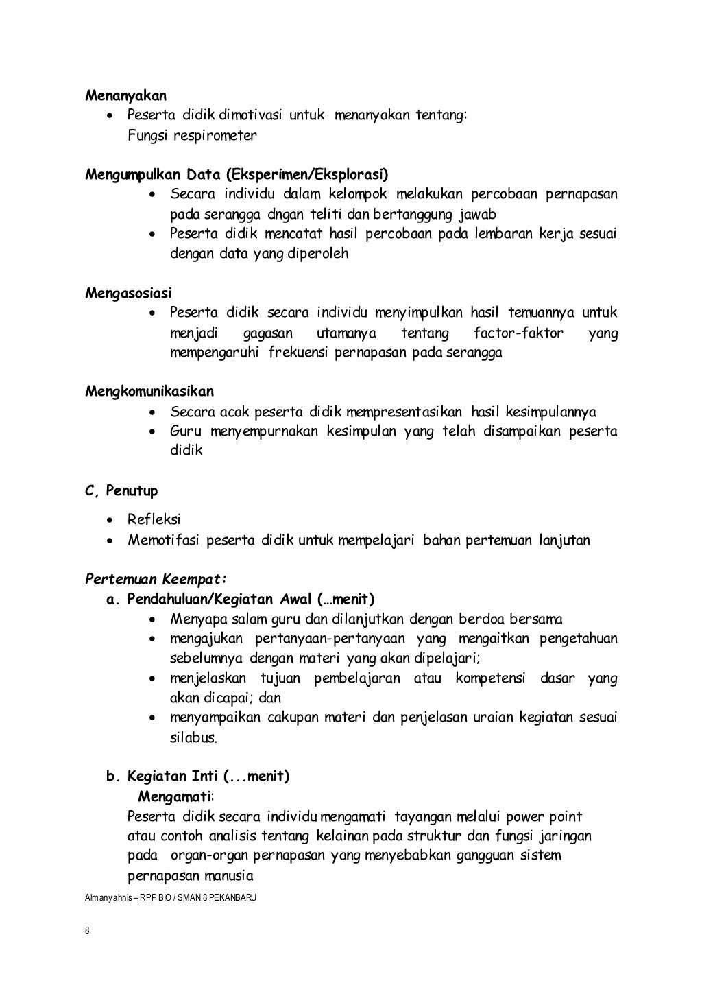 Rpp biologi xi. kd 3.8 ( sistem pernapasan ) almansyahnis