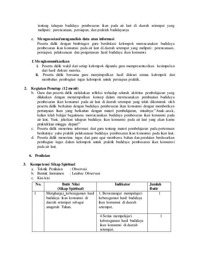 Rpp Budidaya Kelas 8