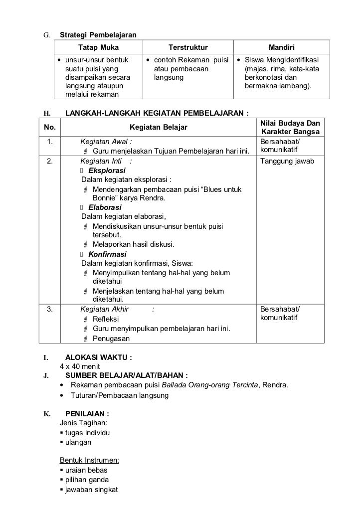 Rpp bahasa indonesia