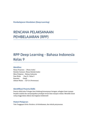 Contoh Rpp Deep Learning Smp RPP_Deep_Learning_Bahasa_Indonesia_Kelas_9_SuperLengkap.docx