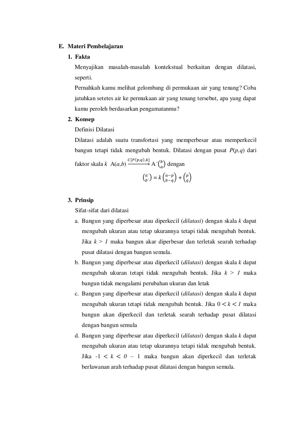 RPP DILATASI KELAS XI K13