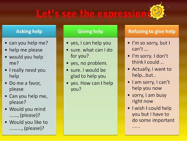 Rpp Expression for asking, giving and refusing help
