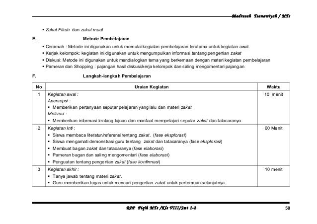 Rpp fiqih kelas viii m ts semester 1, 2 2