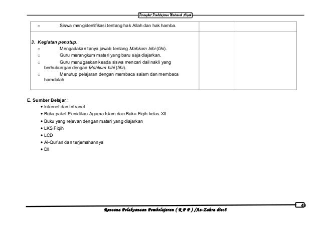 Rpp fiqih MA kelas XII, 1 2
