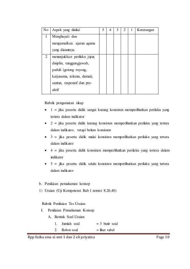 Rpp Fisika Sma Kelas Xi Sman 1 Cikembar Eli Priyatna Kurikulum 2013