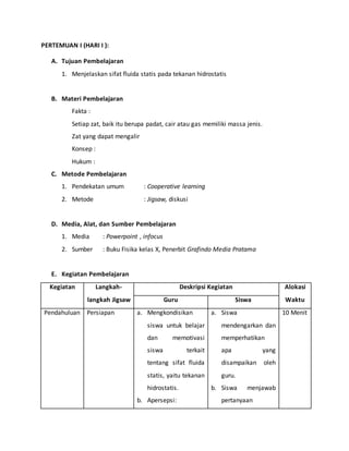 Rpp fluida statis | DOCX