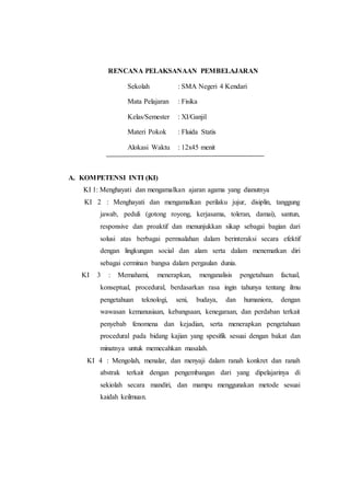 Rpp fluida statis | DOCX