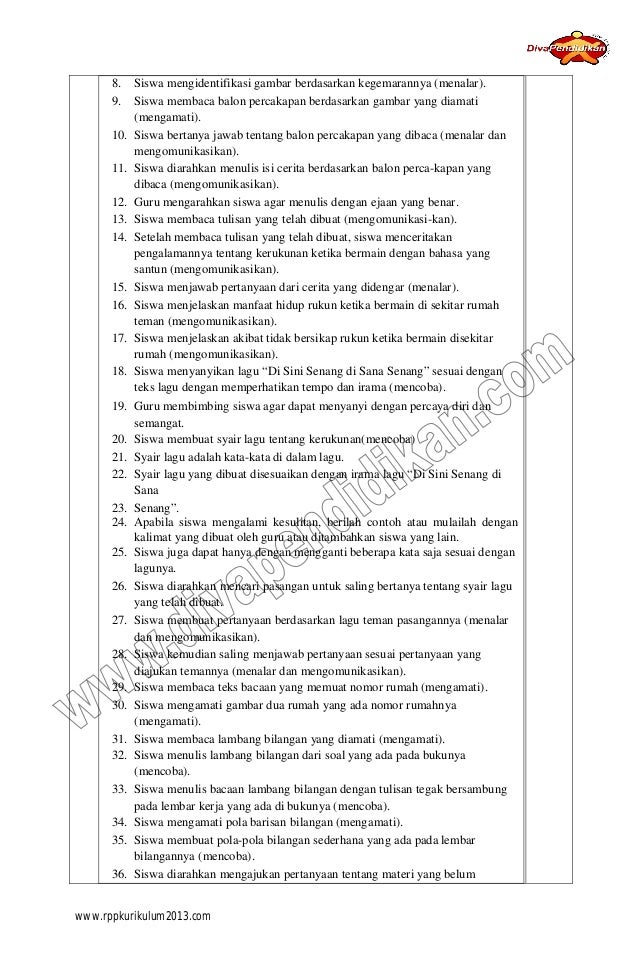 RPP Diva Pendidikan - Hidup Rukun Dengan Teman Bermain